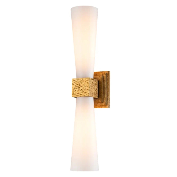 Lampa ścienna Kristy KRISTY-2WB-DG-OPAL góra-dół szklana biała złota