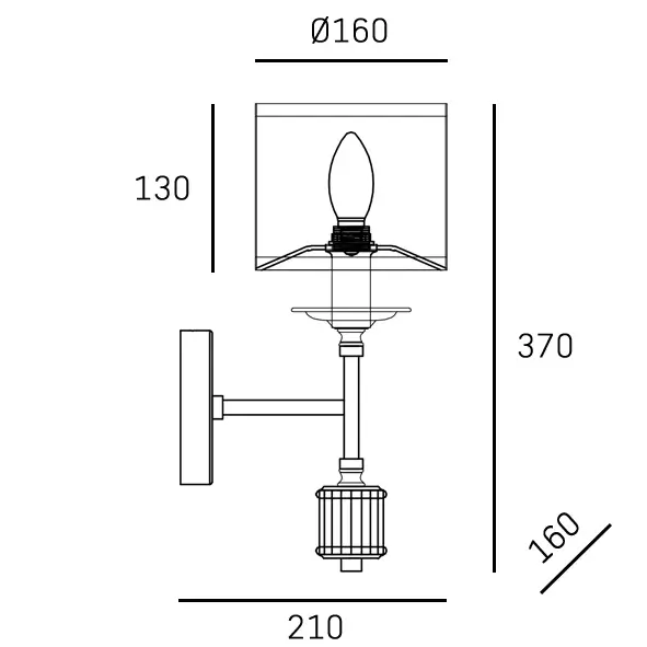 Kinkiet na ścianę z abażurem SUTTON W01845BR-WH mosiądz biały