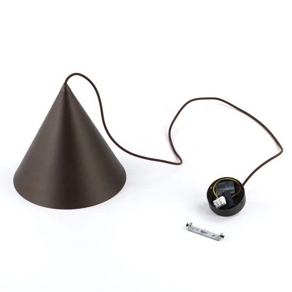 Zwieszana lampa stożkowa CONO 10037 do salonu brązowy