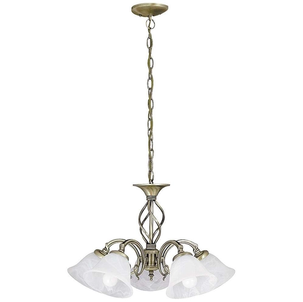 Wisząca LAMPA dekoracyjna BECKWORTH 7135 Rabalux angielska OPRAWA metalowy ZWIS na łańcuchu brąz biały