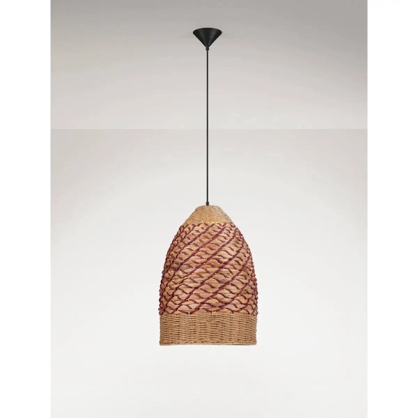 Boho lampa zwisająca SARMENA LE45354 12W brązowa czerwona