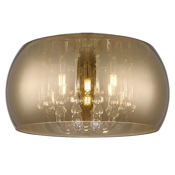 Sufitowa lampa szklana Crystal C0076-05L-F4HF Zumaline kryształki złoto francuskie