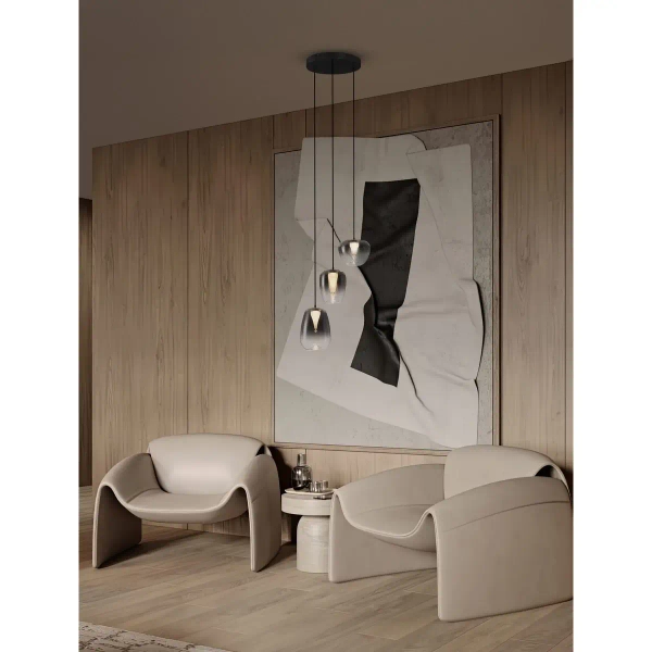 Potrójna lampa wisząca JAREVIA LE45122 LED 10W 3000K szklana szara