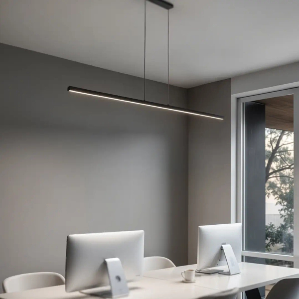 Liniowa wisząca lampa nad stół 1257 LED 15W 3000-6000K belka czarna