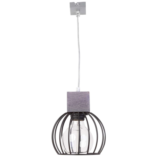 LAMPA wisząca MILAN 31570 Sigma industrialna OPRAWA metalowa klatka ZWIS druciany drewno brązowy