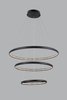 Lampa wisząca glamour Brighton pierścienie LED 55W 3000K czarne