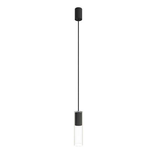 Wisząca lampa minimalistyczna Cylinder 7865 okrągła nad wyspę czarna