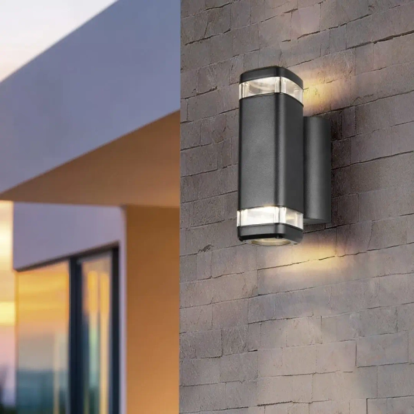 Lampa ścienna zewnętrzna BARCELOS R26446232 góra-dół IP44 czarny