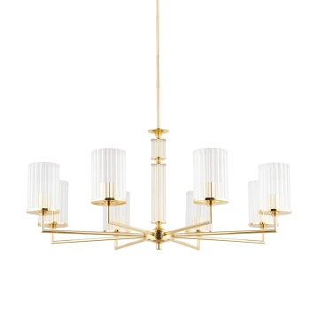 Ryfowany żyrandol Artu Ryfel ART-ZW-8 (Z) R szklany mosiądz