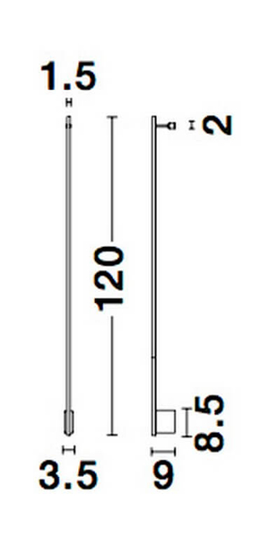 Minimalistyczna lampa ścienna Buin stick LED 20W 3000K czarna