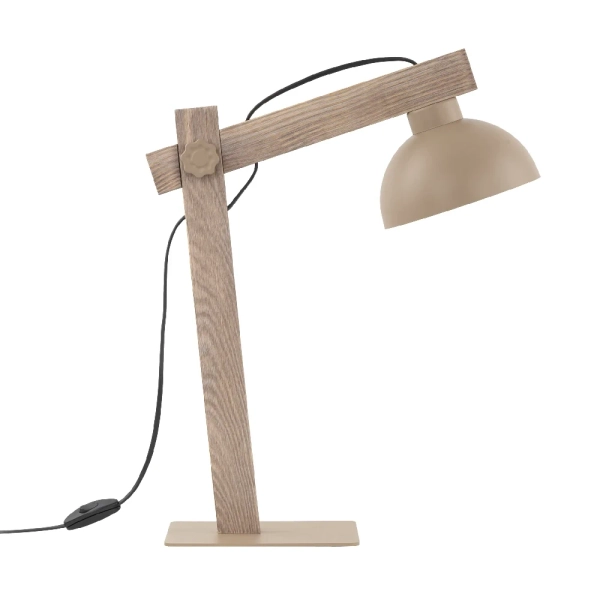 Ekologiczna biurowa lampa Oslo Sabia 16129 drewniana do czytania beżowy