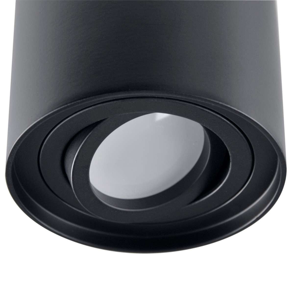 Sufitowa LAMPA natynkowa HADAR 313102 Polux metalowa OPRAWA spot okrągła tuba plafon czarny