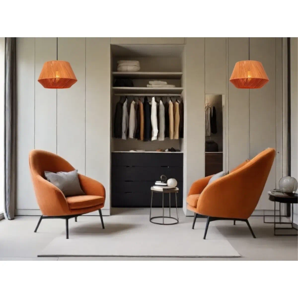 Zwisowa lampa z abażurem Jessica 10421/30/73 Lucide tkaninowa beżowa czarna