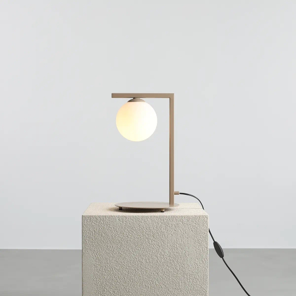 Nocna lampka do sypialni ZAC 1038B17_1 kula ball biała beżowa