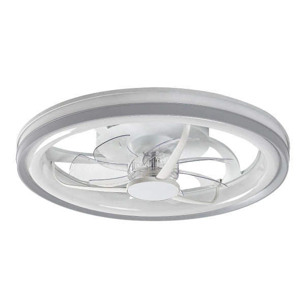 Sufitowy wiatrak Fanricius srebrny biały 71335 LED 40W 3000-6000K CCT na pilot