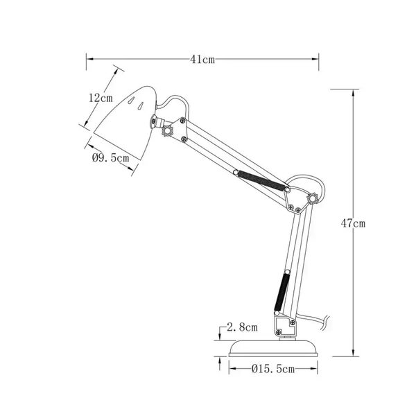 Regulowana lampka biurkowa Notari TB-29928-BK Italux metal czarny