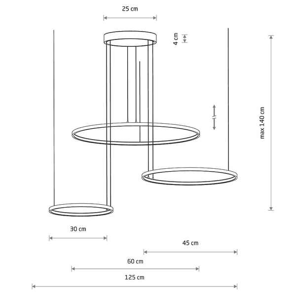 Potrójna lampa wisząca ring Circolo 10867 Nowodvorski LED 45W 4000K czarna