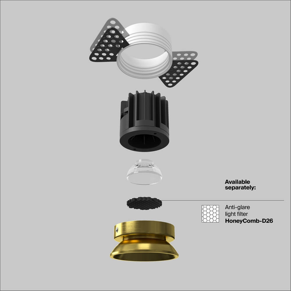 Podtynkowa lampa Round DL058-12W3K-TRS-BS LED 12W 3000K kuchenna mosiądz