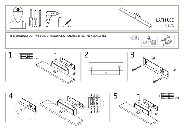 Łazienkowa LAMPA ścienna LATH LED 8175 Nowodvorski metalowa OPRAWA kinkiet LED 16W 4000K listwa na lustro IP44 chrom
