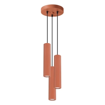 Wisząca lampa do sypialni KARBON SL.1633 potrójna tuby terakota