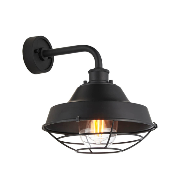 Kopułowa lampa ścienna L&-195888 IP44 czarny przezroczysty