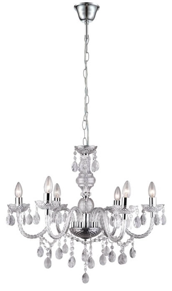 Lampa wisząca Cuimbra 63116-6 świecznikowa chrom crystals