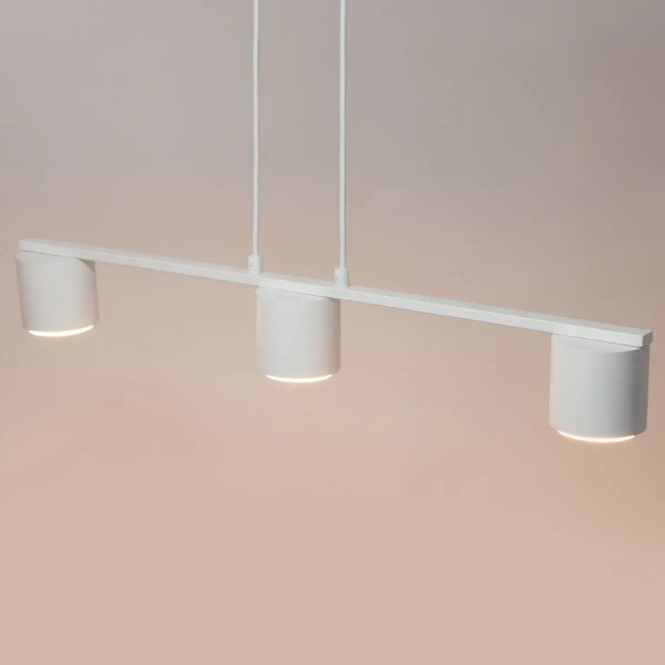 Potrójna zwisająca lampa Mila 3 41350 do jadalni metalowa biała