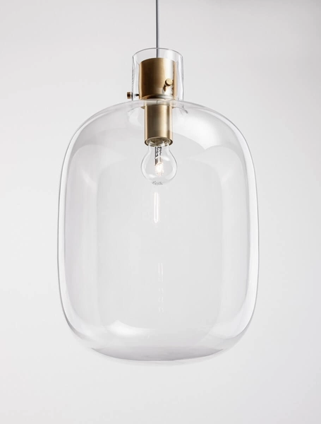 Nowoczesna lampa wisząca Padre do holu przezroczysta złota