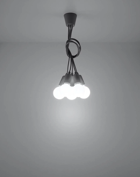 LAMPA wisząca SL.0577 pająk OPRAWKA industrialny ZWIS szary