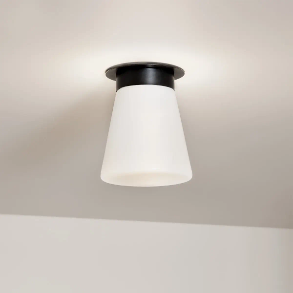 Szklana lampa sufitowa Albers KL-ALBERS-F-T-BK stożkowa czarna