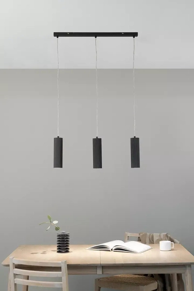 Wisząca lampa kuchenna Costilla nad wyspę szary zwis