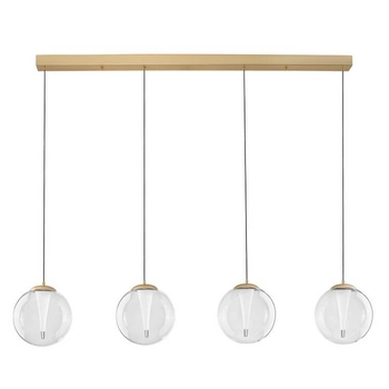 Wisząca lampa na belce HUALMAY LE44833 LED 25W 3000K bubbles przezroczysta złota