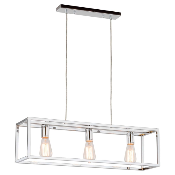 LAMPA wisząca SIGALO MD-BR4367-D3 CH Italux industrialna OPRAWA metalowy ZWIS prostokątna klatka loft chrom
