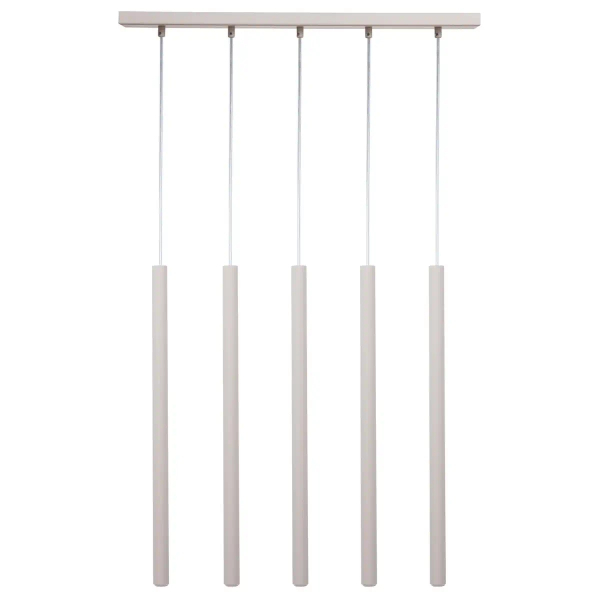 Zwisająca lampa do kuchni Sopel 5 41456 tubki szare beżowe