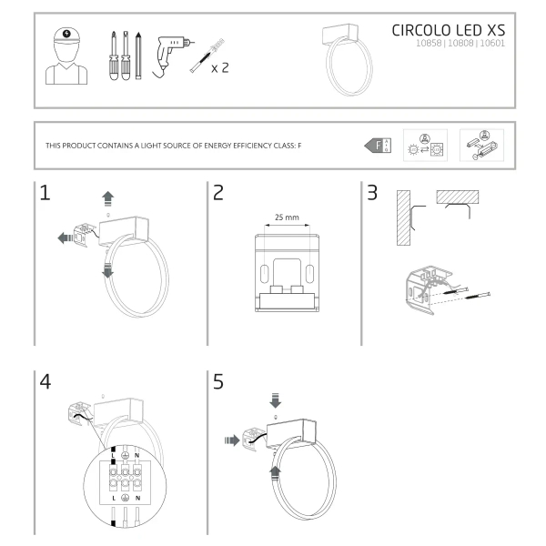 Pierścieniowa lampa ścienna CIRCOLO 11601 LED 9W 3000K ring biały