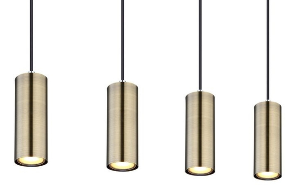 Lampa wisząca Robby 57911-4HM tuby na listwie mosiądz czarne