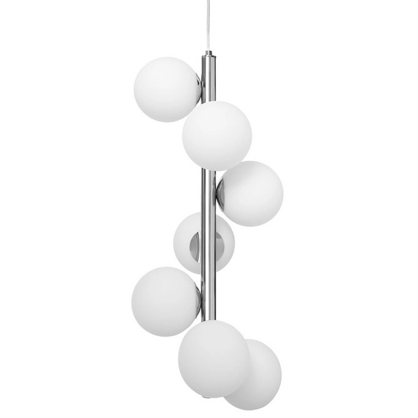 Modernistyczna LAMPA wisząca CUMULUS VERTICAL 10758703 Kaspa loftowa OPRAWA szklane kule zwis chrom biały