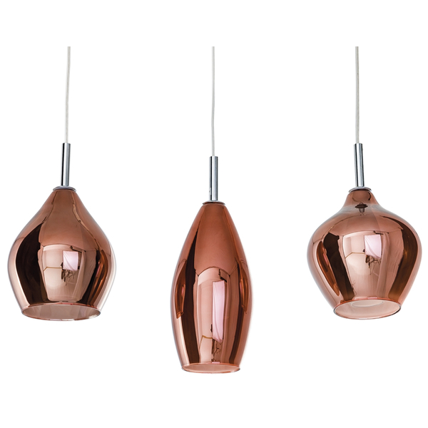 Lampa wisząca do jadalni Amber Milano AZ3078 Azzardo miedziana