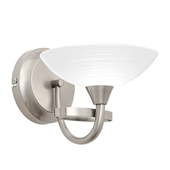 Lampa ścienna CAGNEY-1WBSC Endon retro szklana satynowy chrom biała