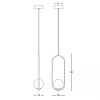 Wisząca lampa do salonu 23135 kula szklana złoty biały