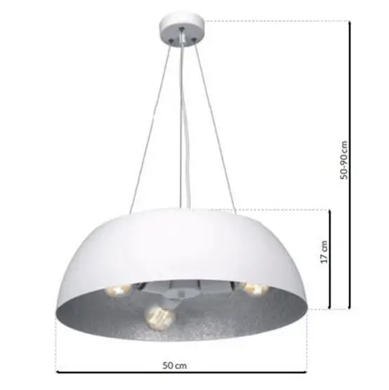 Lampa wisząca MORGAN MLP4477 Milagro salonowa OPRAWA okrągła biała srebrna