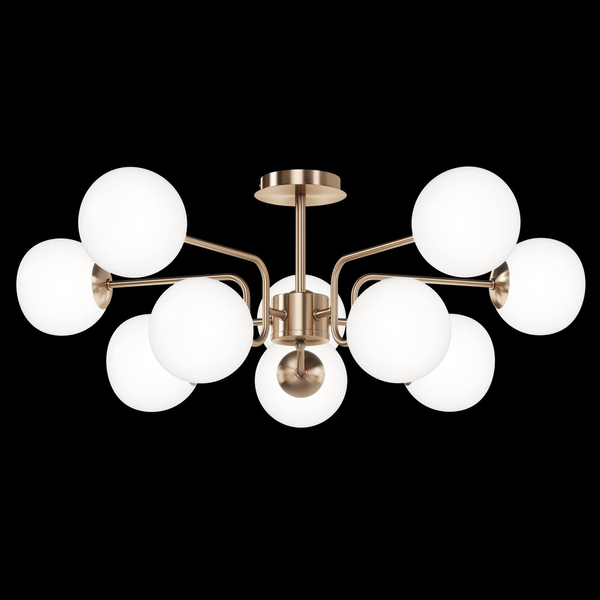 Kulista lampa wisząca Erich MOD221PL-10G molekuły mosiądz