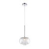 Nowoczesna lampa wisząca Rego nad stół crystals chrom