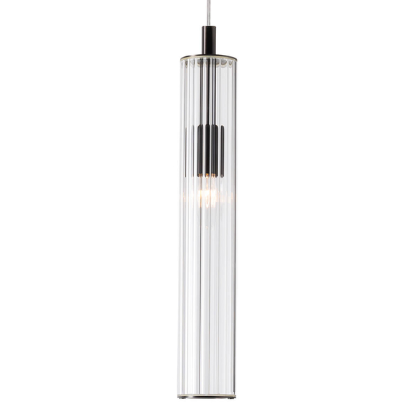 Lampa zawieszana Aria 1226 Zuma pojedyncza tuba przezroczysty tytanowy OUTLET