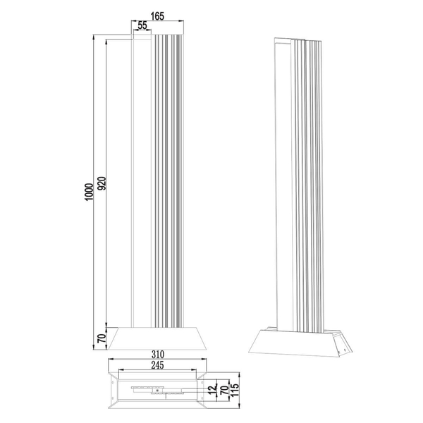 Stojąca lampa Mariza 447060142 Trio LED 20W 3000K IP44 słupek antracyt