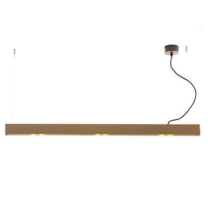 Podłużna wisząca lampa 22208 LED 54W 3000K belka brązowa złota