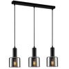 Skandynawska lampa wisząca Santia PND-65342-3-BK+SG loftowa czarna przydymiona hol