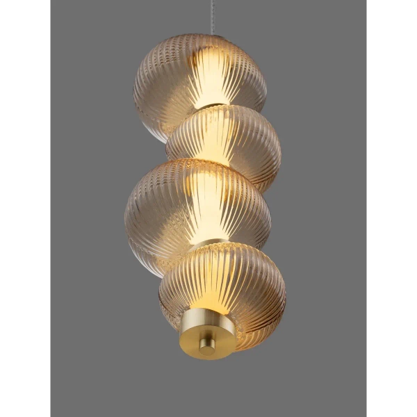 Szklana lampa wisząca TANVERA LE45204 LED 15W 3000K złota