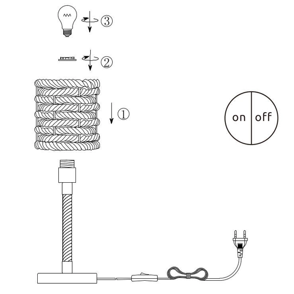 Stojąca LAMPKA stołowa HALIA 15679T Globo nocna LAMPA marynistyczna lina beżowa