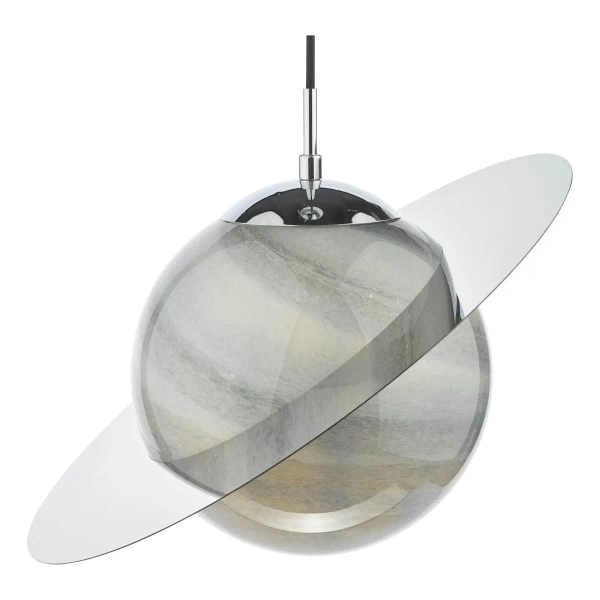 Dziecięca lampa wisząca Saturn SAT0150 planeta okrągła chrom